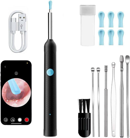Earwax Removal Tool Kit with with HD Wifi Connection & 6 LED Lights Endoscope Tool Ear Cleaner Rechargeable portable Baby Children adults for IOS & Android (V1)